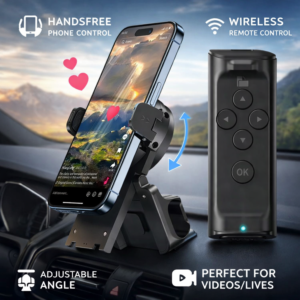 Gravixi ScrollMate™– Wireless TikTok Remote & Smart Phone Stand