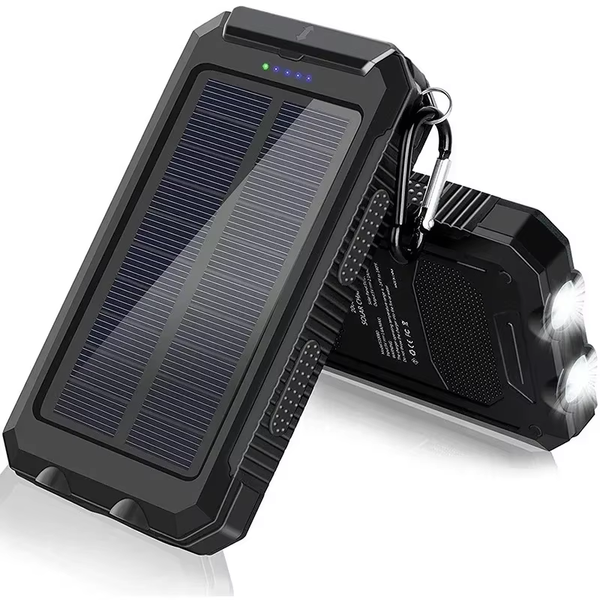 200000Mah Portable Solar Power Bank Suitable Xiaomi Iphone Samsung Outdoor Charger Power Bank Dual USB Charging with LED Light