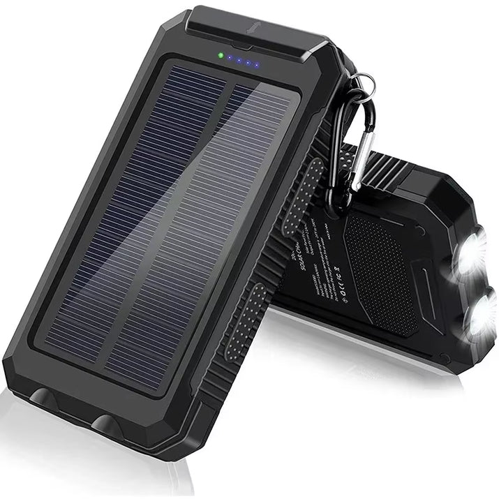 200000Mah Portable Solar Power Bank Suitable Xiaomi Iphone Samsung Outdoor Charger Power Bank Dual USB Charging with LED Light