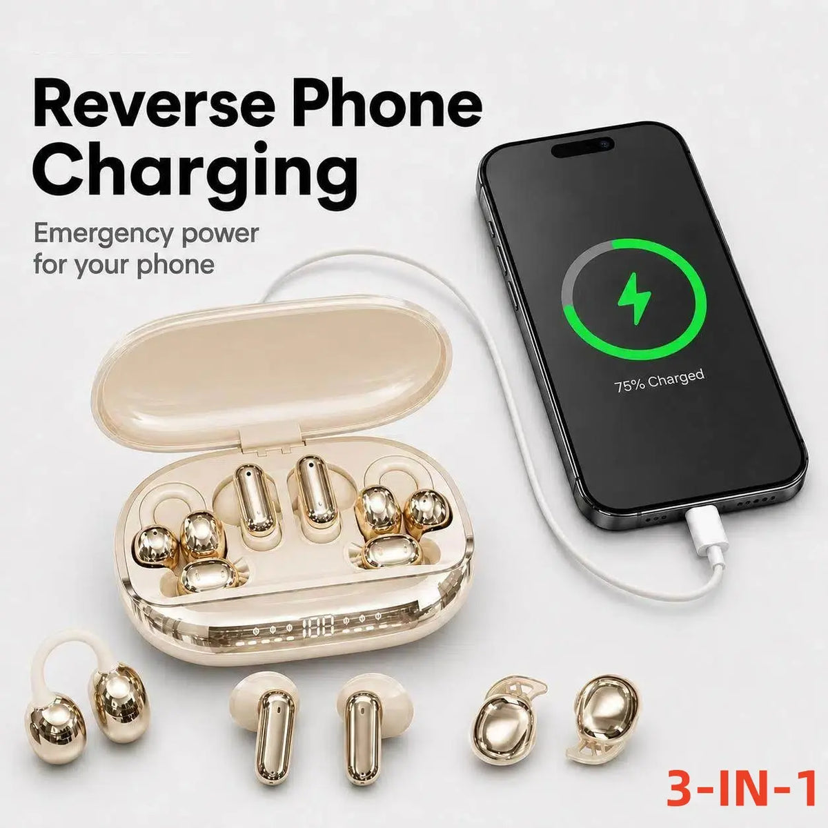 3-in-1 / 6 Wireless earbuds
