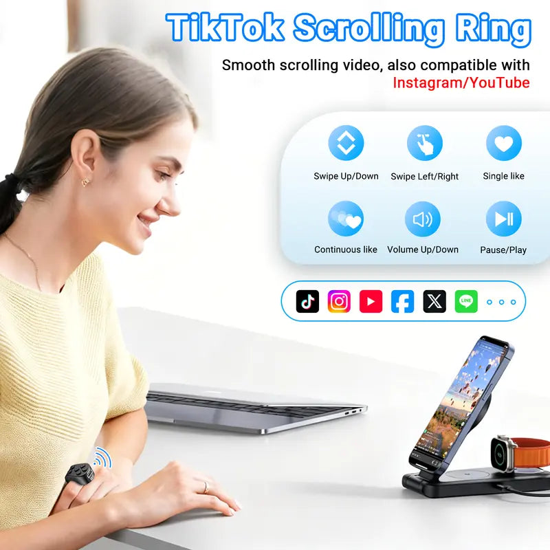 Gravixi ScrollMate™–Wireless Scrolling Ring