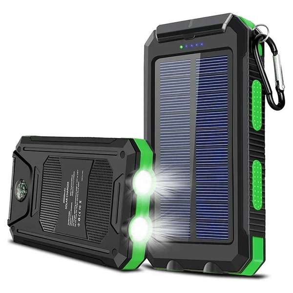 200000Mah Portable Solar Power Bank Suitable Xiaomi Iphone Samsung Outdoor Charger Power Bank Dual USB Charging with LED Light