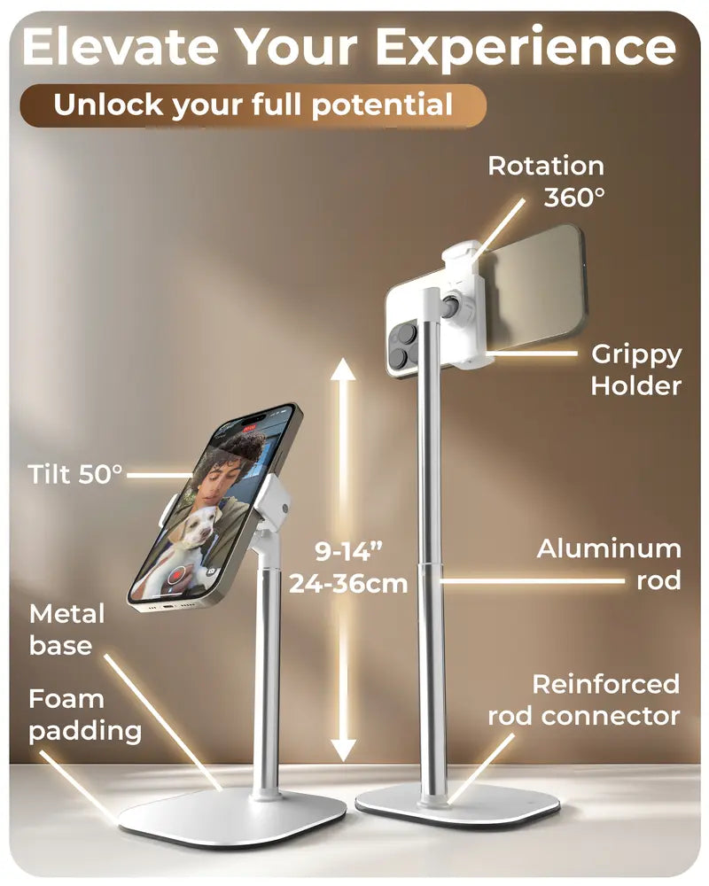 Gravixi ElevaStand™– Adjustable Phone & Tablet Stand