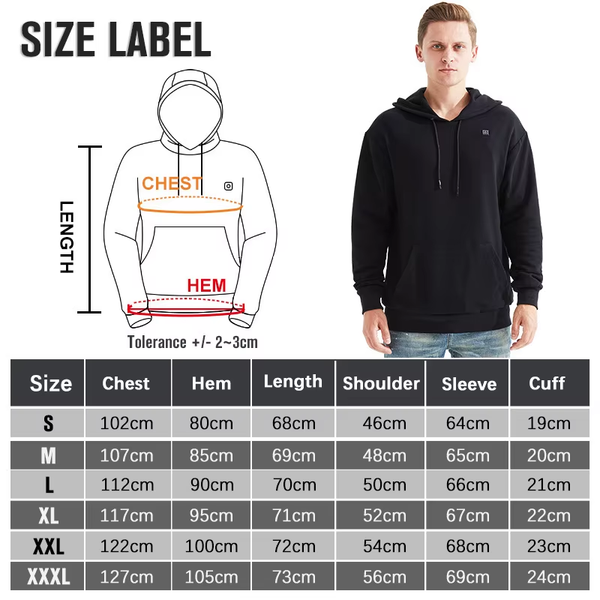 Winter Men'S and Women'S USB Heated Hoodies Cotton Zipper Pocket Wool Thick Lovers Fall/Winter Heating Casual Hoodies