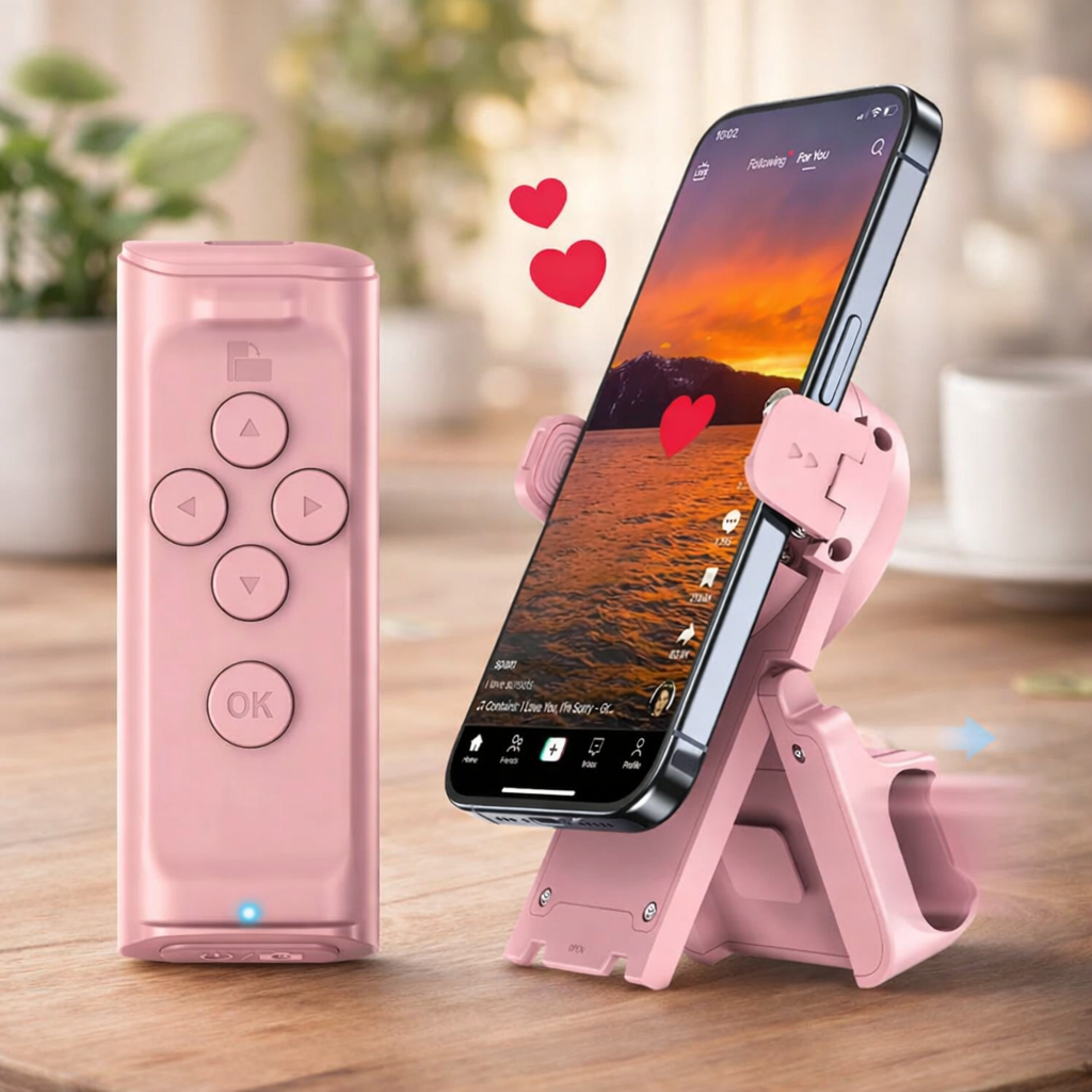 Gravixi ScrollMate™– Wireless TikTok Remote & Smart Phone Stand