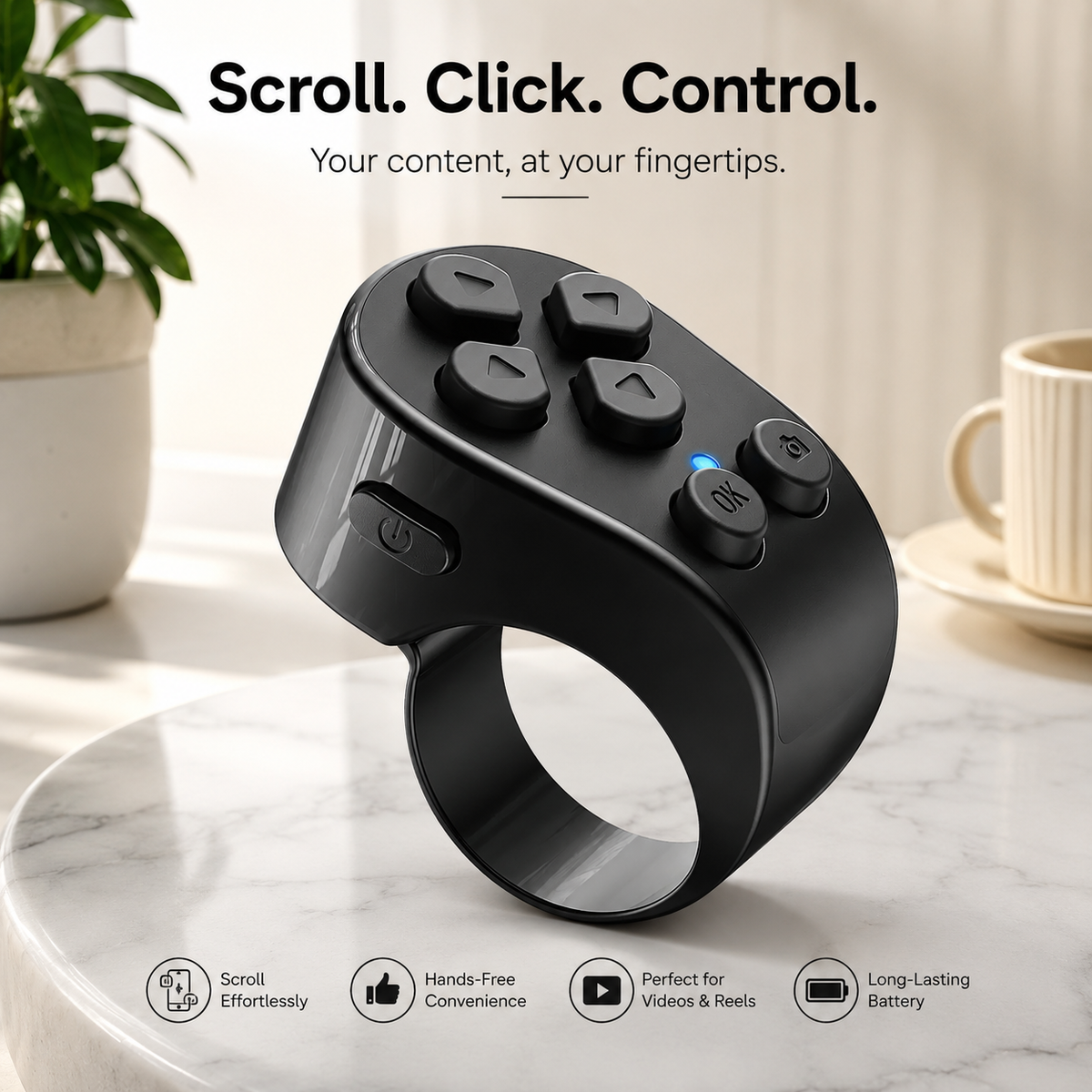 Gravixi ScrollMate™–Wireless Scrolling Ring