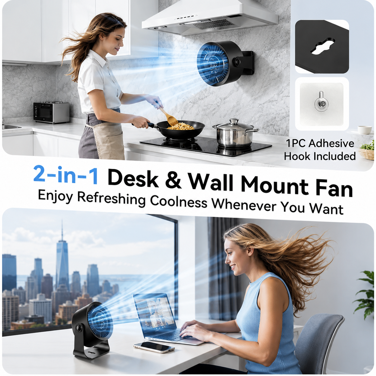 Rechargeable USB Fan Mount