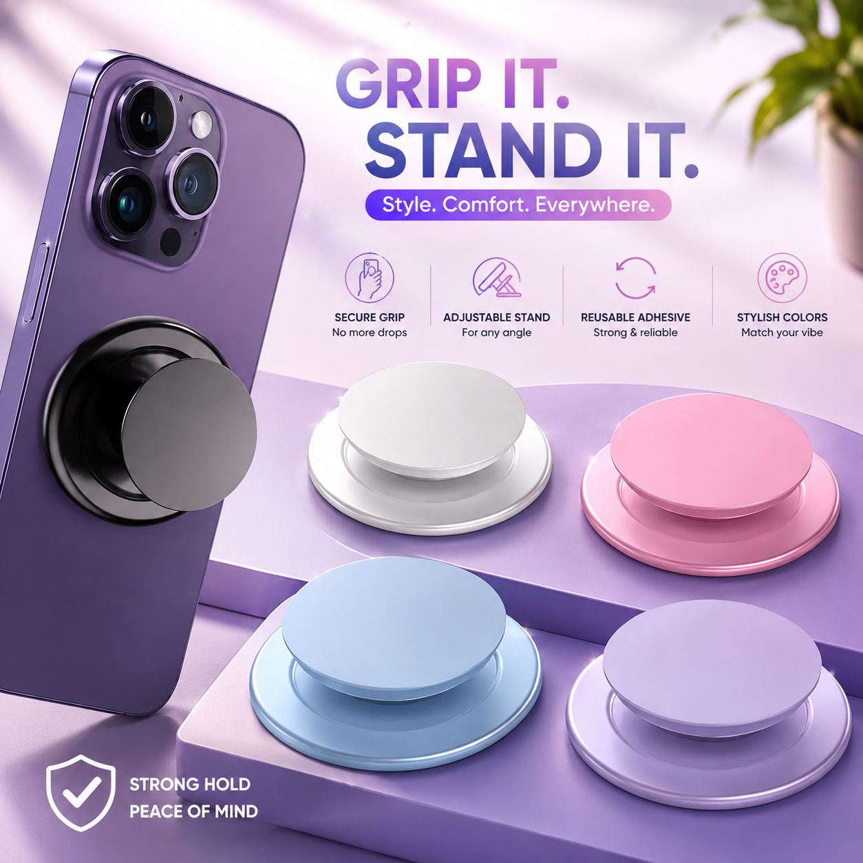 Gravixi GripX™–Magnetic Phone Grip