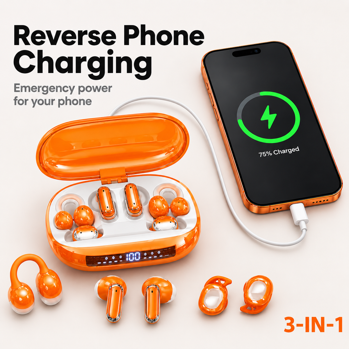 3-in-1 / 6 Wireless earbuds
