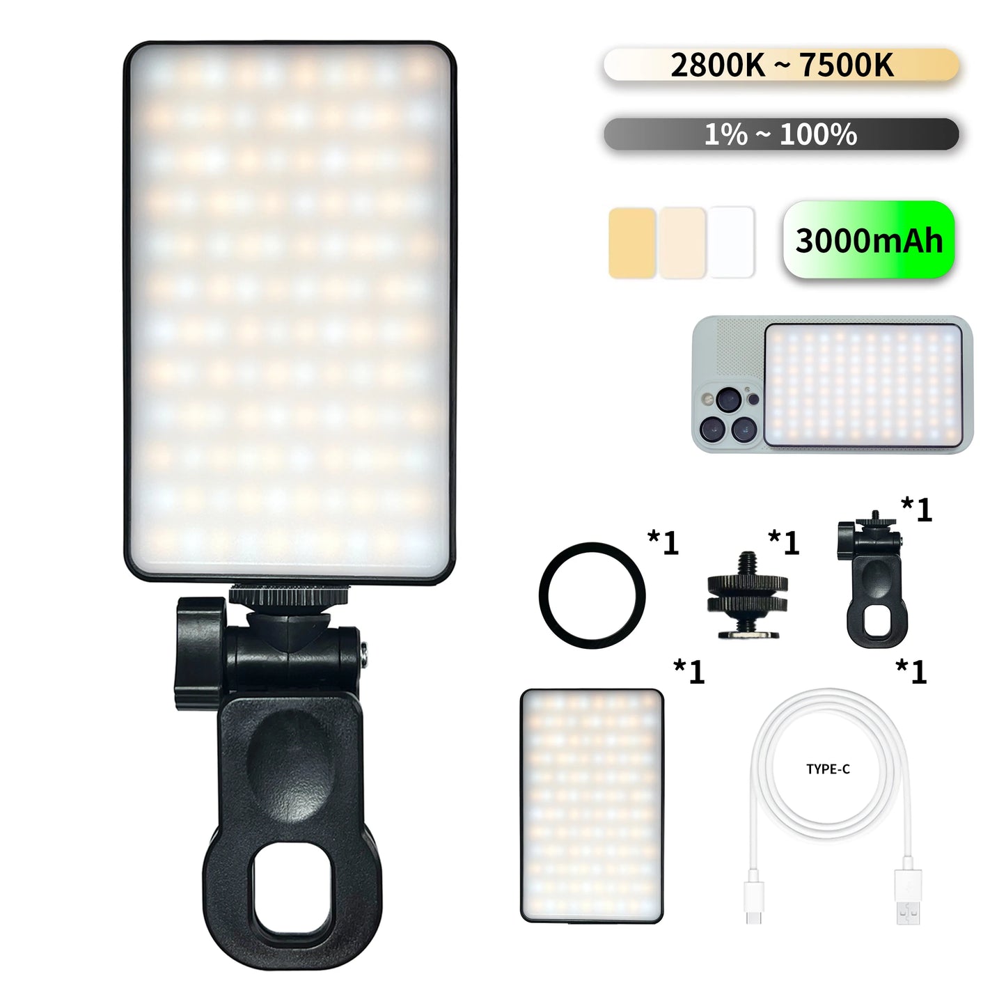 Gravixi LumiCore™– Magnetic Clip-On LED Selfie Light