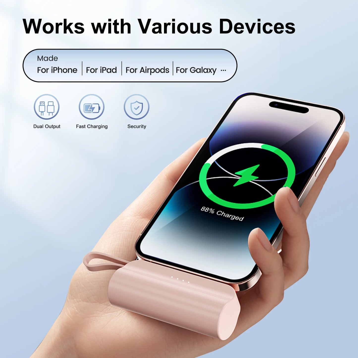 Mini Power Bank Portable Charger – Fast Emergency Phone Power