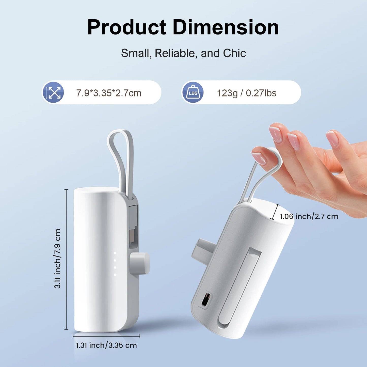Mini Power Bank Portable Charger – Fast Emergency Phone Power