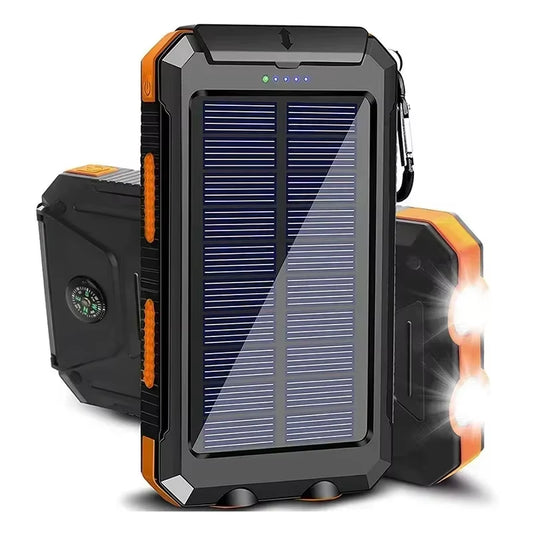 200000Mah Portable Solar Power Bank Suitable Xiaomi Iphone Samsung Outdoor Charger Power Bank Dual USB Charging with LED Light