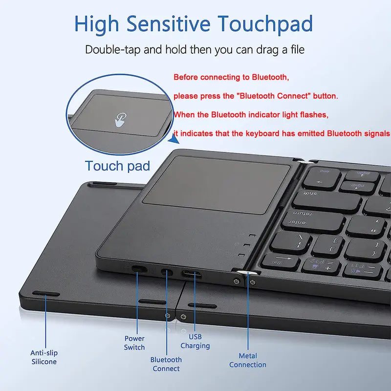 Gravixi™ Mini Foldable Bluetooth Keyboard