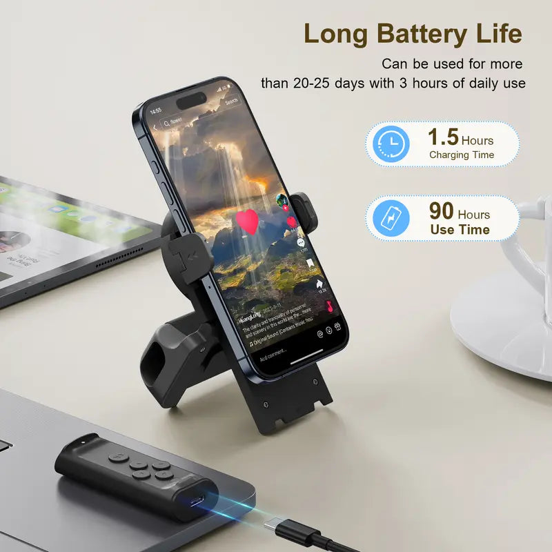Gravixi ScrollMate™– Wireless TikTok Remote & Smart Phone Stand