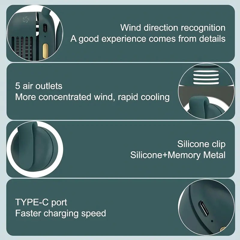Gravixi AirClip™ – Mini Silent Clip-On Fan