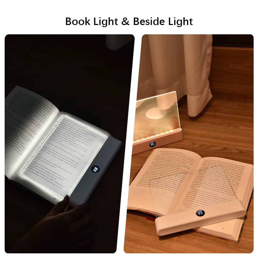 LED Book Light and Night Light 2 in 1, 3 Color Temperatures & Stepless Dimming, USB Rechargeable Reading Light with Timer for Ni